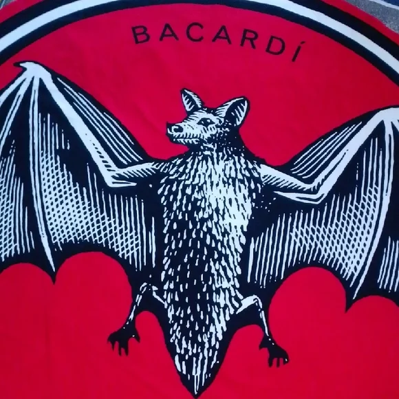 Bacardi Red and Black Bat Tapestry TOWEL PICNIC - Picture 2 of 7